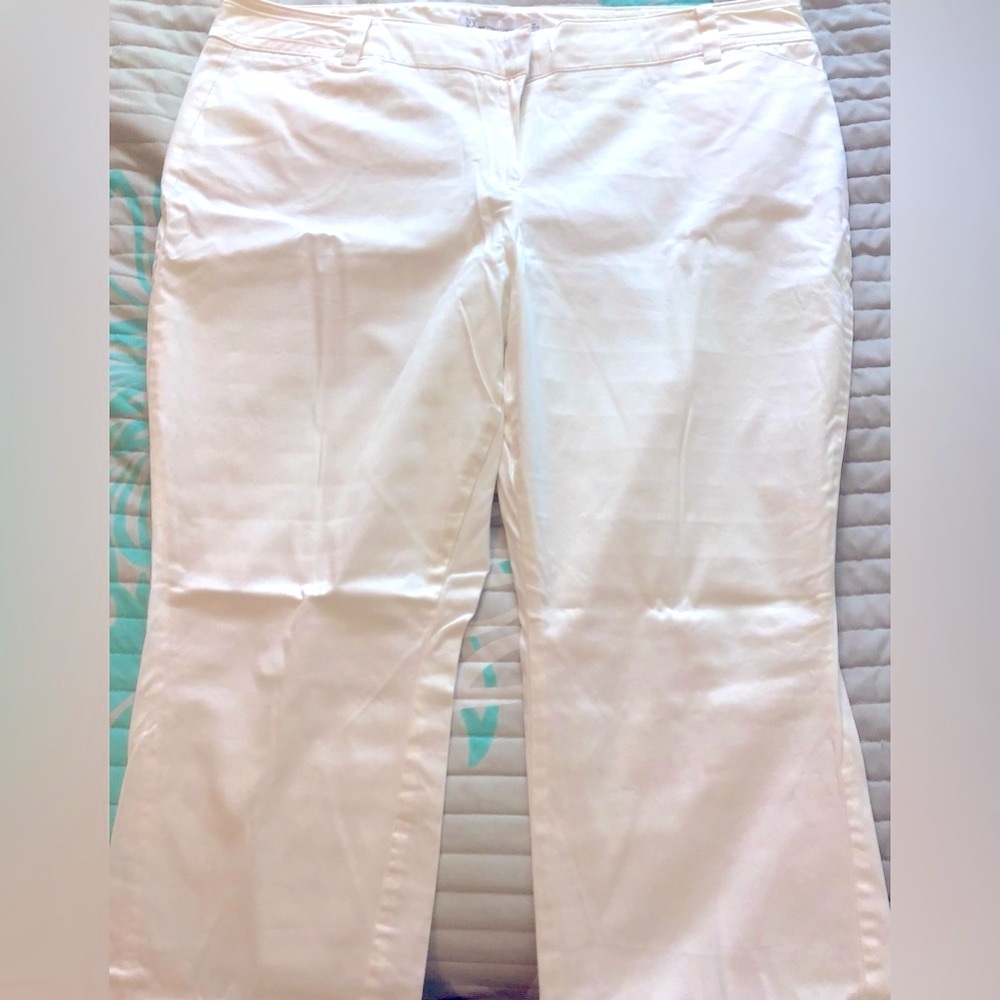 New York & company white wide leg pants size 18P